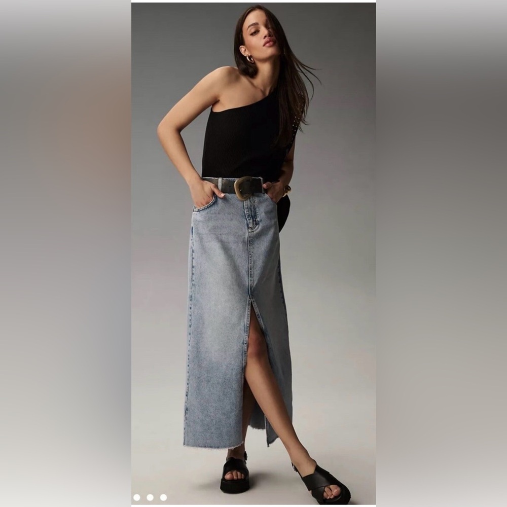 Pilcro The Madi Front-Slit Denim Skirt by Pilcro
Anthropologie - Picture 2 of 4